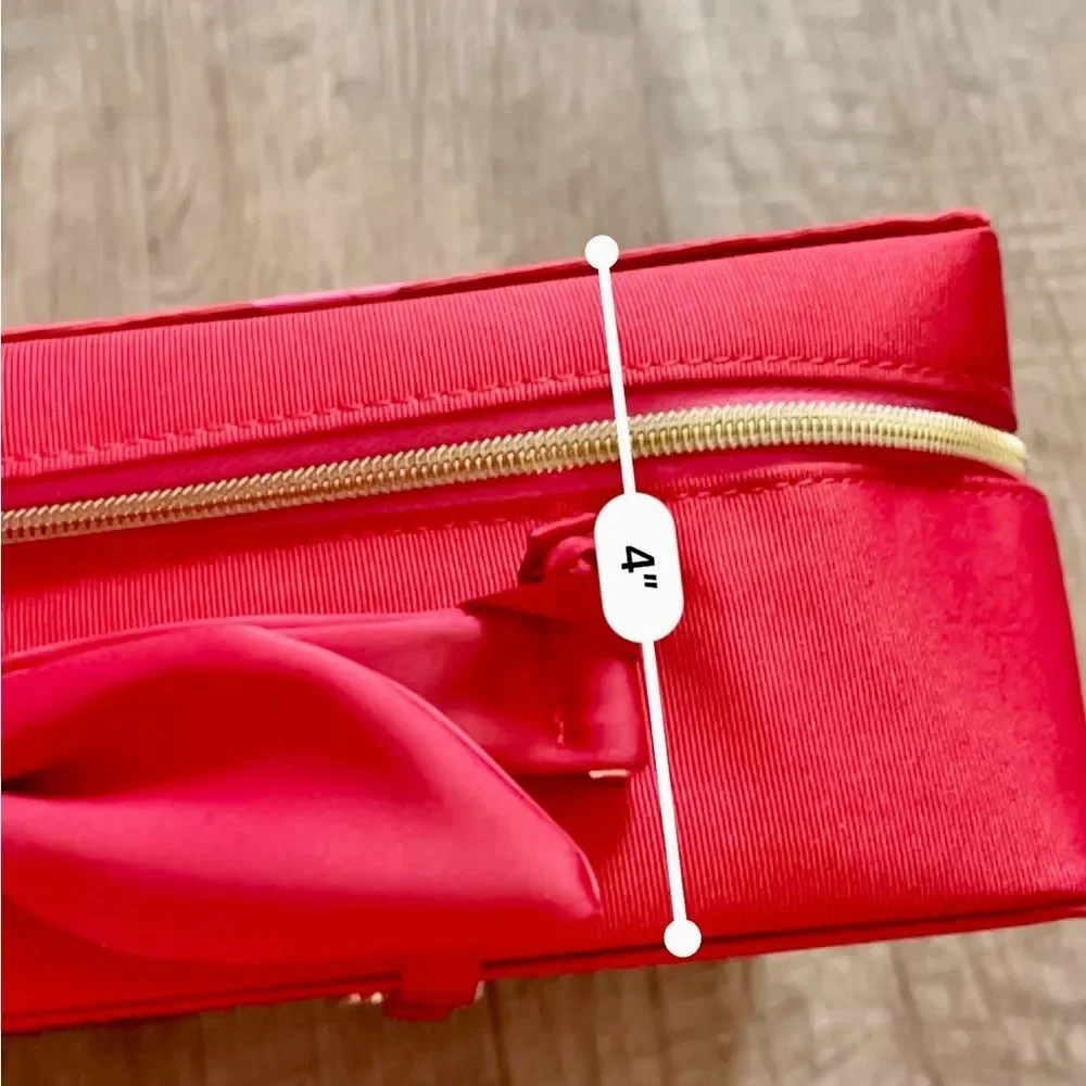 Estée Lauder Red & Pink Quilted Cosmetic Bag Large Travel
